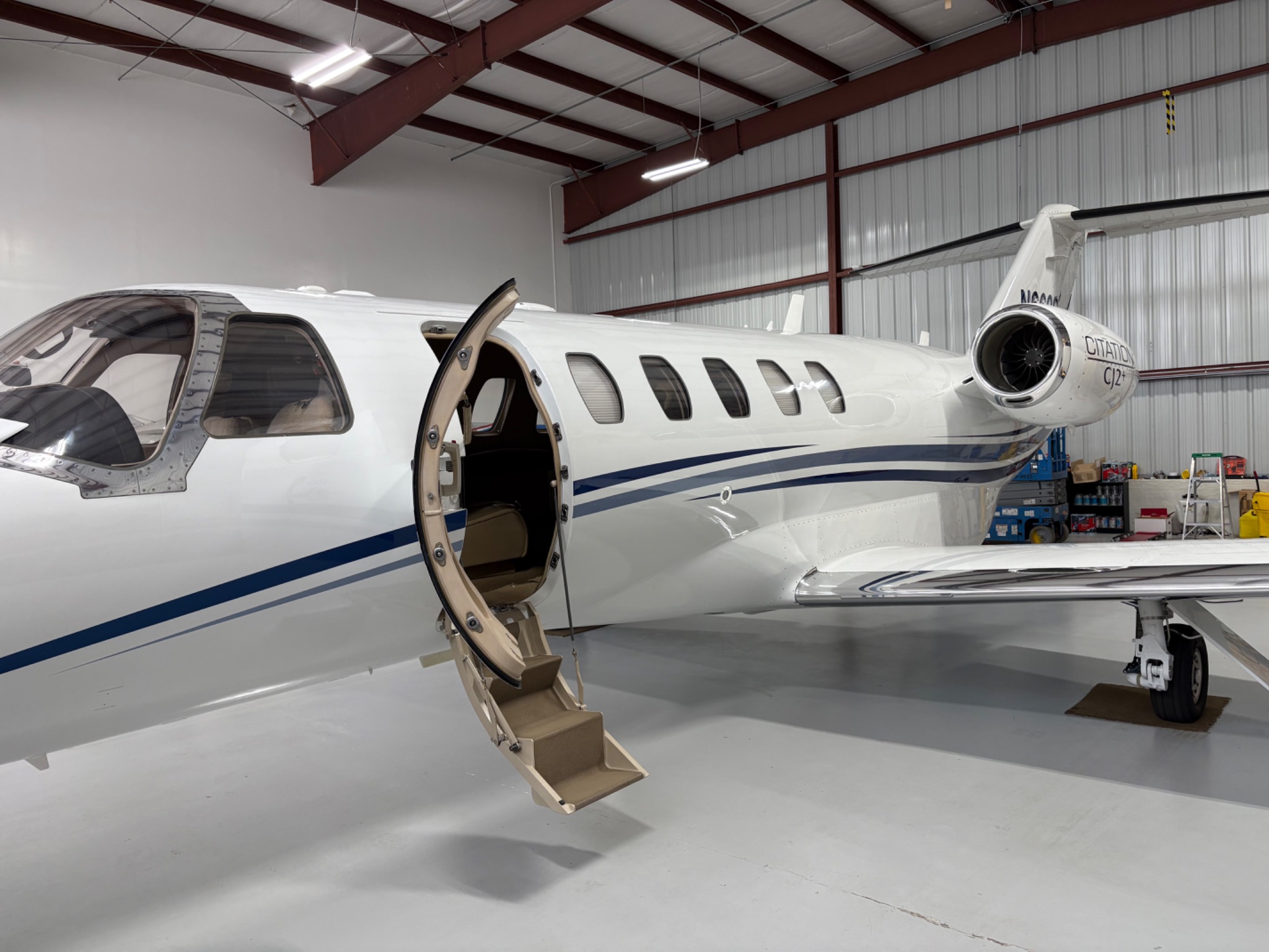 Aircraft beside the hangar after detailing